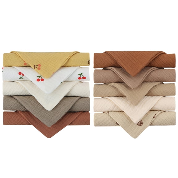 10 Pcs Baby Cotton Square Towel Infant Hand Face Washcloth Handkerchief Muslin Cloth Feeding Bib Burp Cloth Saliva Towel Baby Stuff