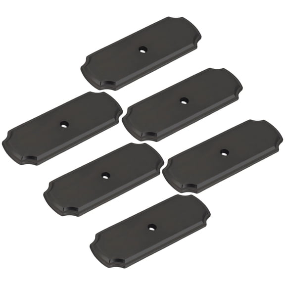 10 Pcs Backplate for Cabinet Knobs, Matte Black Zinc Alloy Plates 2.8 x 1 x 0.4 in, Decorative Hardware Accessories for Dresser, Cupboard, Drawer