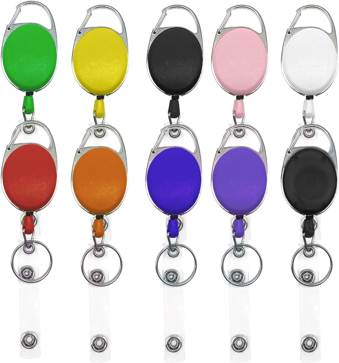 10 Pcs Badge Reels Clips, Retractable Badge Reels Holders, Reel Clips