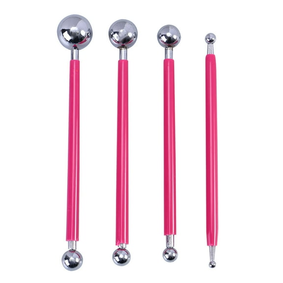 10 Pcs Ball Stylus Polymer Clay Kit Pottery Tools Sculpture Pink