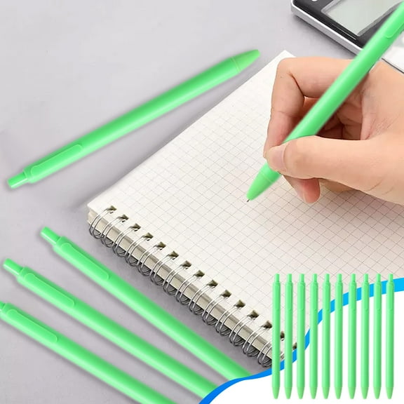 10 Pcs Ballpoint Pens,Matte Finish Retractable Click Pens with Smooth Writing Ink,Large Capacity Fast Drying Basic Blackness Gel Pens,Suitable for Home and Office