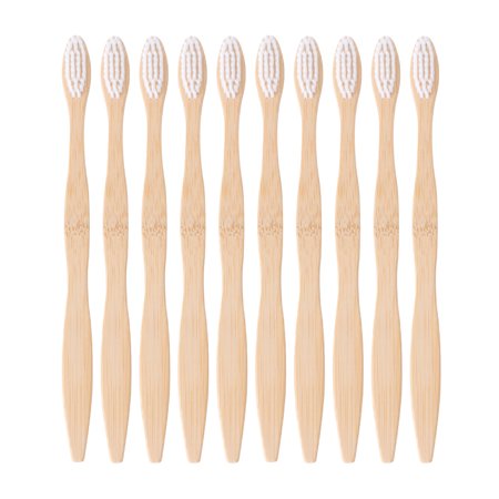 10 Pcs Bamboo Fiber Toothbrushes Eco-friendly Toothbrushes for Travelling