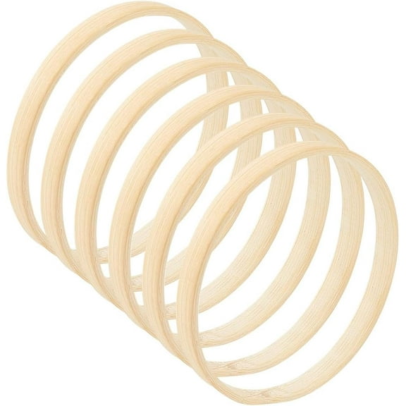 10 Pcs Bamboo Floral Hoops Wooden Rings for Crafting Macrame Rings Dream Catcher Rings for Crafting Wedding Wreath Decor and Wall Hanging Craft