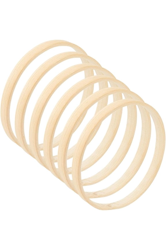 10 Pcs Bamboo Floral Hoops Wooden Rings for Crafting Macrame Rings Dream Catcher Rings for Crafting Wedding Wreath Decor and Wall Hanging Craft