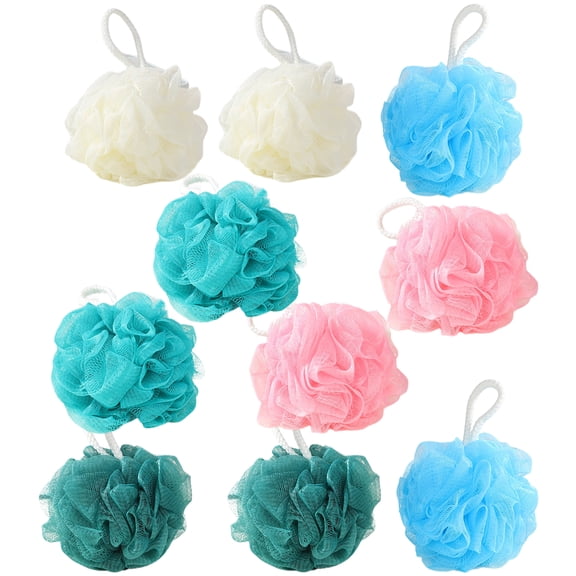 10 Pcs Bath Loofah Shower, Sponge Pouf Body Scrubber Exfoliator Scrubber Ball, Mesh Loofah Exfoliating Body Scrubber for Women Men, 20g