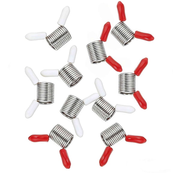10 Pcs Bead Clamps for Jewelry Making, Mini Clamp Beads with Handles to Prevent Beads from Falling, Mini Spring Clips Clamps for DIY Bracelets, Necklaces(Red&White))
