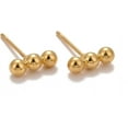 thumbnail image 1 of 10 Pcs Beaded Horizontal Bar Stud Earrings for Women 201 Stainless Steel Metal Earrings Golden Jewelry Making Earrings DIY, 1 of 2