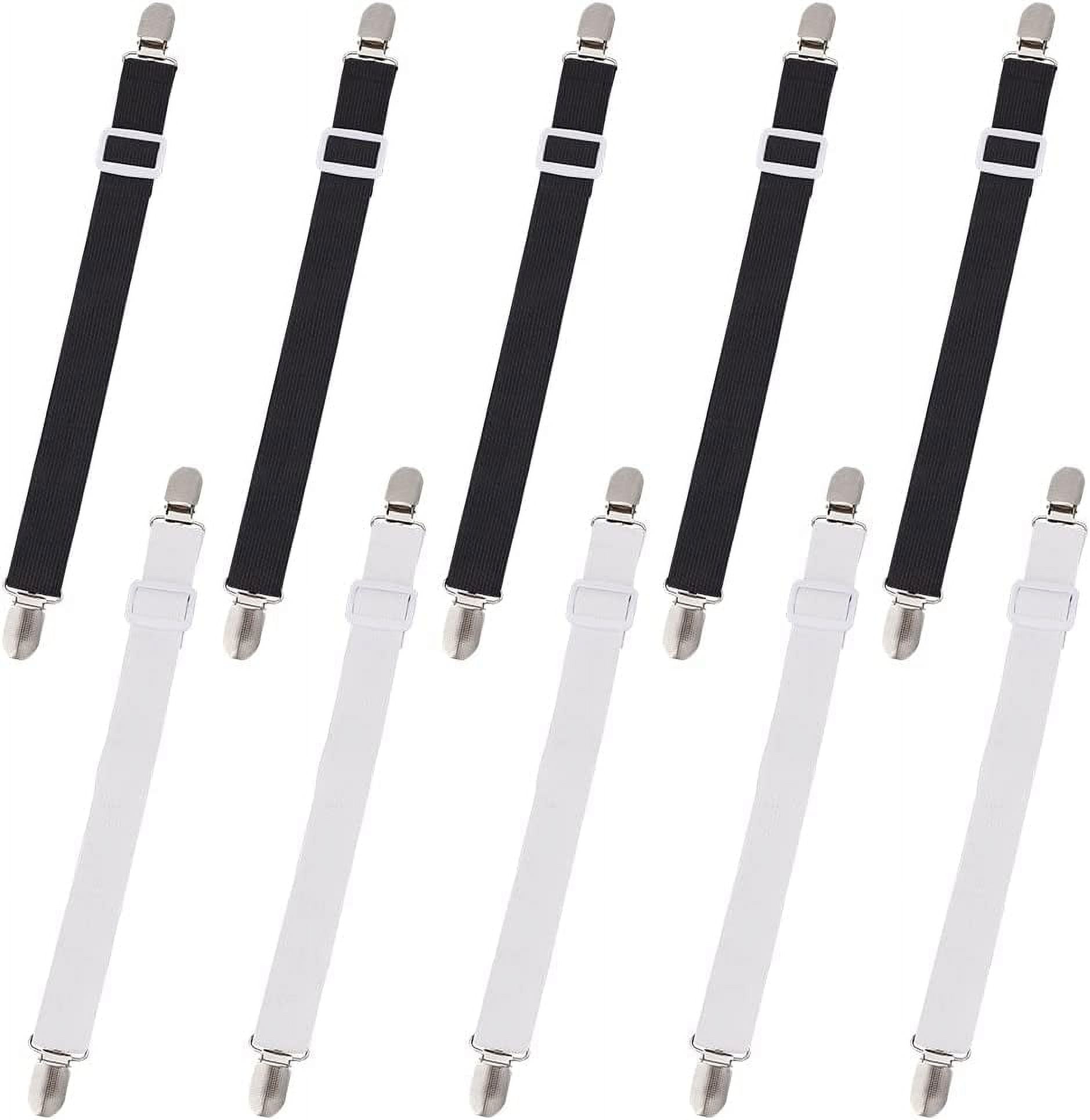 10 Pcs Bed Sheet Straps, Adjustable Elastic Fitted Sheet Clips, Bed Sheet Holders for Corners