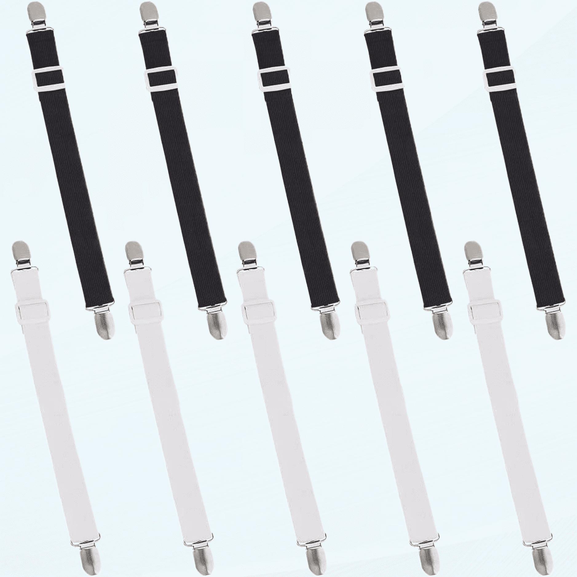 10 Pcs Bed Sheet Straps, Adjustable Elastic Fitted Sheet Clips, Bed Sheet Holders for Corners