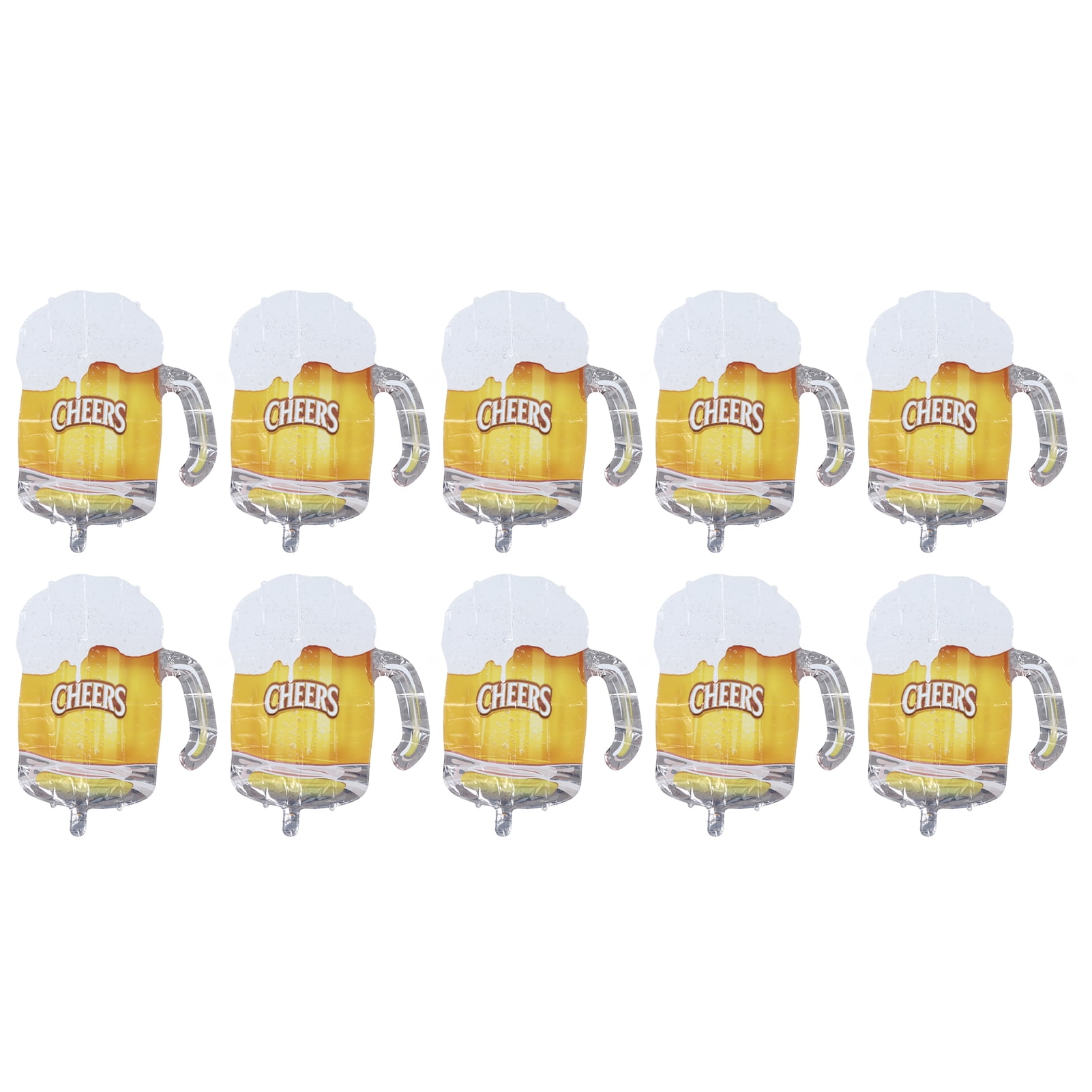 10 Pcs Beer Mug Balloon Beer Themed Party Background Decoration Large Reusable Beer Mugs Foil