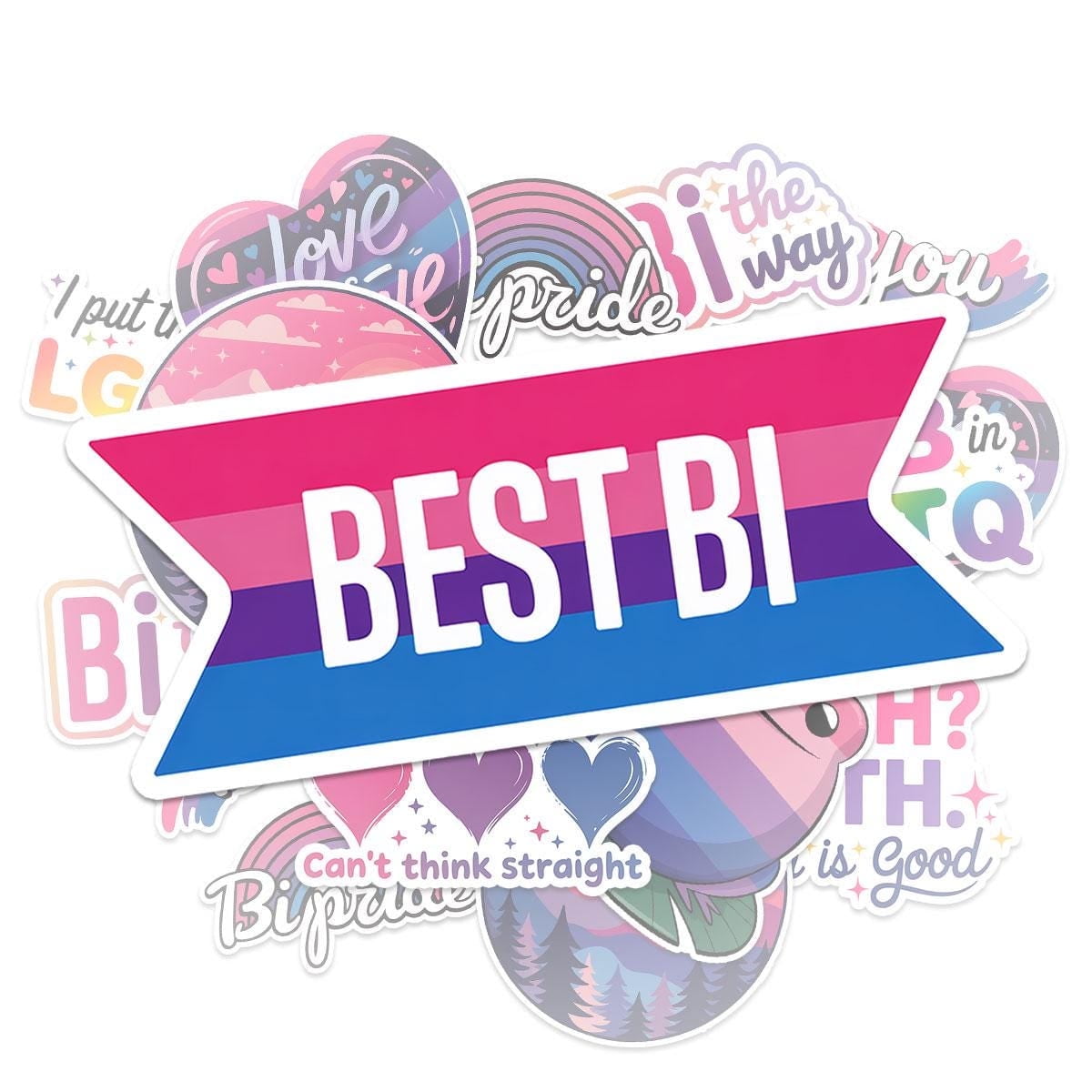 10 Pcs Bi Pride Stickers | LGBTQ+ Vinyl Decal Pack of 10 | Bi Love ...