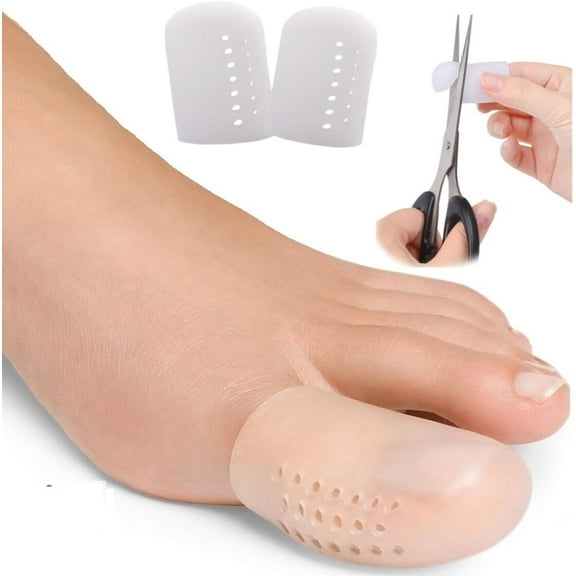 10 Pcs Big Toe Cap, Breathable Toe Protector Toe Cover Sleeves With Holes, Provides Relief From Missing Or Ingrown Toenails,Cracked Big Toe,Corns, Blisters, Hammer Toes,Toe Rubber, Reduce Friction