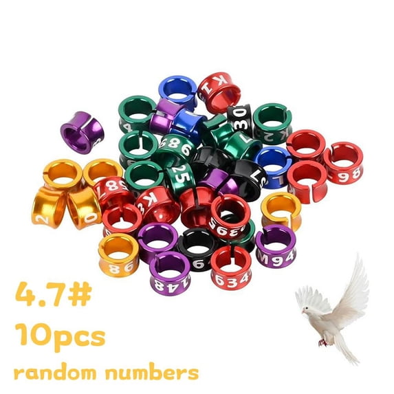 10 Pcs Bird Leg Bands, Aluminum Alloy Identification Rings with Laser ...