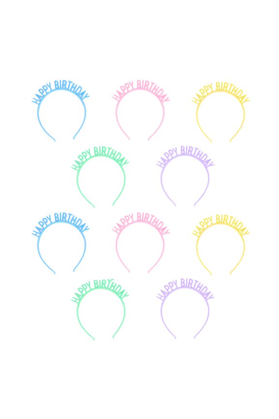 10 Pcs Birthday Headband Bright Rich Colors Lightweight Comfortable Durable Happy Birthday Headband