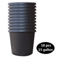 thumbnail image 1 of 10-Pcs Black 15 Gallon Circular Seedling Pots Plastic Plant Pots Seedling Cups Nursery Pots Plant Containers, 1 of 7