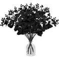 thumbnail image 1 of 10 Pcs Black Artificial Eucalyptus Stems,14" Faux Eucalyptus Leaves Branches Bouquet,Black Silk Flowers for Home Halloween,Flower Arrangement DIY,Farmhouse Decor, 1 of 6