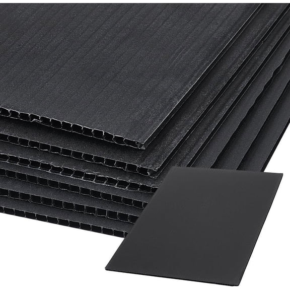 10 Pcs Black Corrugated Plastic Sheets 12x7.8 Inch Sturdy Blank Yard Signs 3mm Waterproof Sign Board