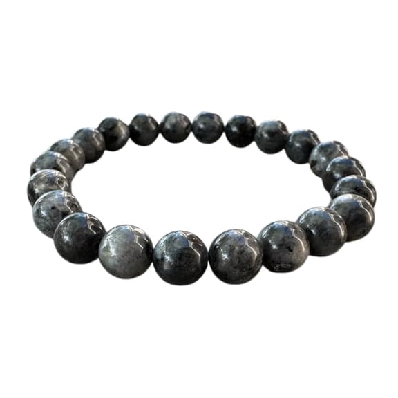 10 Pcs Black Labradorite Crystal Bead Bracelet 8mm, Genuine Black Labradorite Stretch Gemstone Bracelet, Healing Crystal Bracelet, Gift for Men & Women