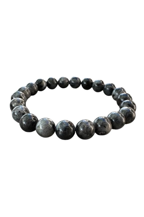 10 Pcs Black Labradorite Crystal Bead Bracelet 8mm, Genuine Black Labradorite Stretch Gemstone Bracelet, Healing Crystal Bracelet, Gift for Men & Women