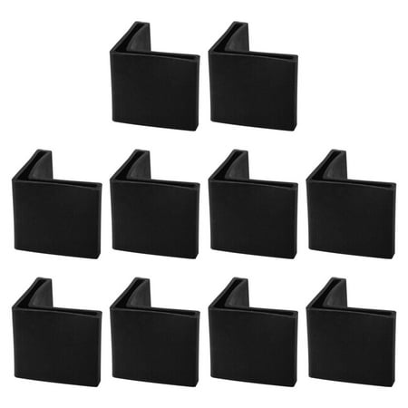 10 Pcs Black Plastic Angle Iron Foot Pad L Shaped Edge Leg Cover 45mmx45mm