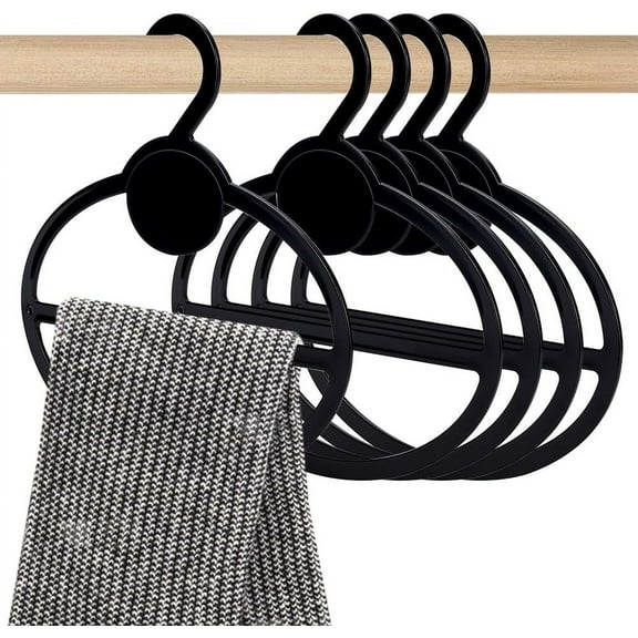 10 Pcs Black Plastic Oval Scarf Hanger Space Saving Scarf Holder Tie Belt Headband Organizer 5.35 Inch