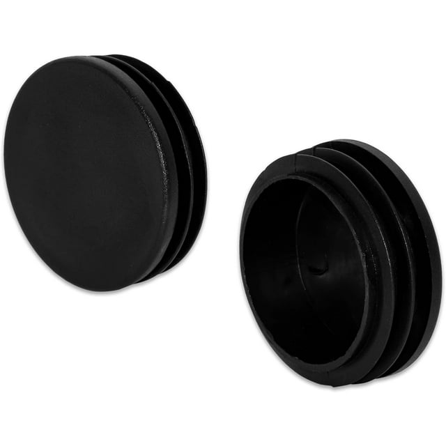 10 Pcs Black Round Ribbed Tube Inserts Chair Table Legs Plastic Plugs