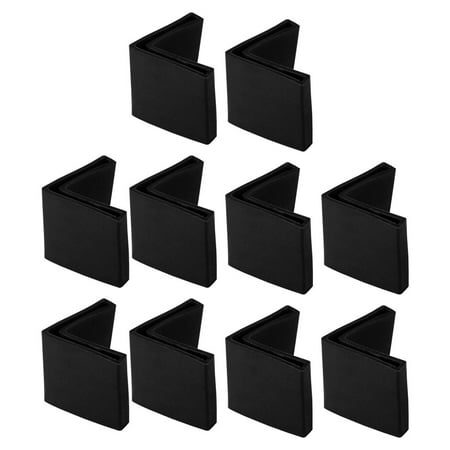 10 Pcs Black Soft PVC Angle Iron Foot Pad L Shaped Edge Leg Cover 30mmx30mm