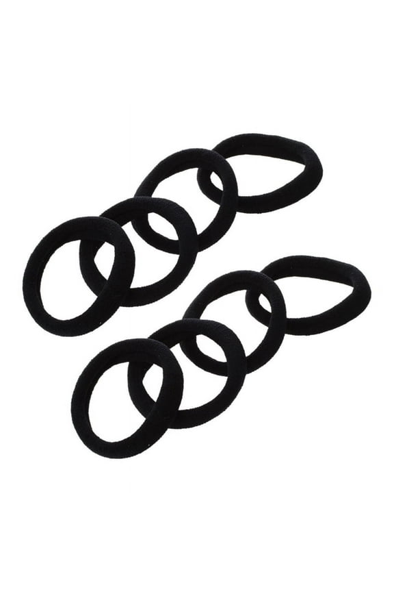 10 Pcs Black Stretchy Band Hair Tie Ponytail Holders