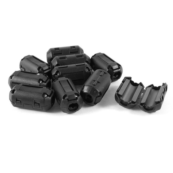 10 Pcs Black UF70B 7mm Dia Clip On EMI RFI Noise Ferrite Core Filter