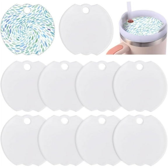 10 Pcs Blank Acrylic Sublimation Name Plate Sublimation Cup Lid Personalized Name Tag Tumbler Name Tag