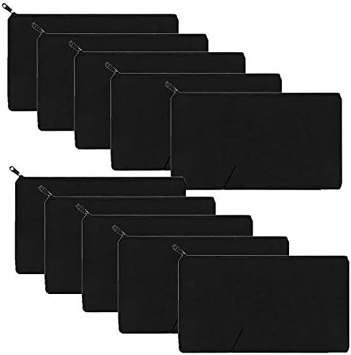 10 Pcs Blank Cotton Makeup Bags, GIXUSIL 8×5in Pen Case Cloth Pouc, Multi-purpose Multipurpose Bags with Black Zipper for Painting Crafts Travel Wallet Toiletry Storage