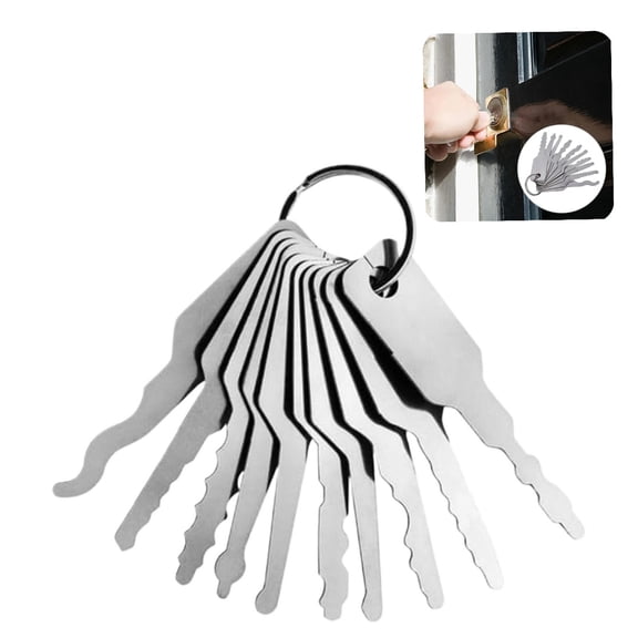 10 Pcs Blank Key Set Universal Metal Uncut Key Blanks with Keyring Replacement Key Blanks for Door Locks and Padlocks