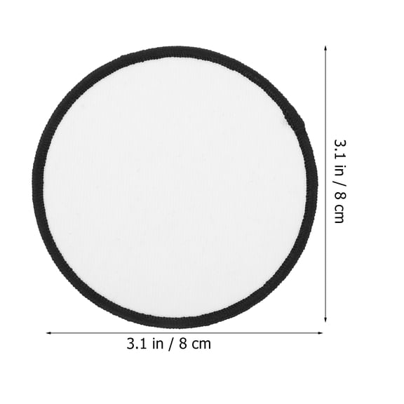 EXCEART Adhesive Embroidery Stickers 10Pcs Blank Sublimation Patches for Diy Iron on Custom Designs 3.14 Inch Non-Woven Cloth