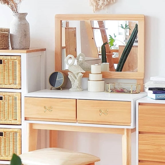 10 Pcs Bow Shape Cabinets Knobs, Brass Bow Drawer Knobs Vintage Gold Bow Dresser Handles Decorative for Home Kitchen Cabinet Hardware Cupboard Drawer Pulls$$Tools & Hardware Other