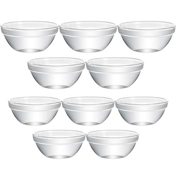 MERRYHAPY 10-Piece Clear Glass Dessert Bowls Set, Transparent Elegant Design for Home and Kitchen Use