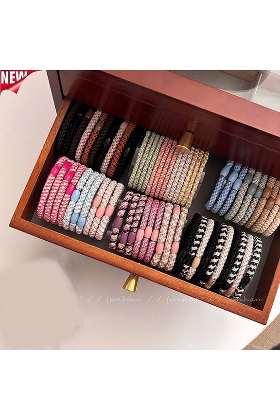 10 Pcs Braided Elastic Hair Ties, High Stretch Non Slip Ponytail Holders, Soft No Damage Hair Bands, Dual Use Hair Rings & Bracelets for Thick Thin Straight Curly Hair Women Daily Hair Accessories