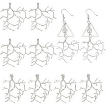10 Pcs Branch Shape Blanks Prong Pendant Settings Handmade Claw Pendant Tray Bezel Pendant Trays Metal Pendant Charms for DIY Crafs Necklace Jewelry Making Silver