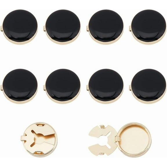 10 Pcs Brass Button Covers Round Cuffs Links Button Cover