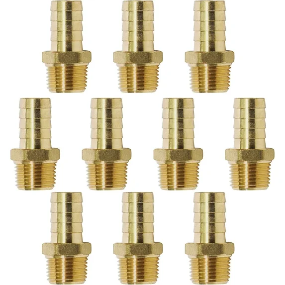 10 Pcs Brass Male Reducing Adapter 5/16In Hose Barb X 1/8"In Mip Fitting Connect