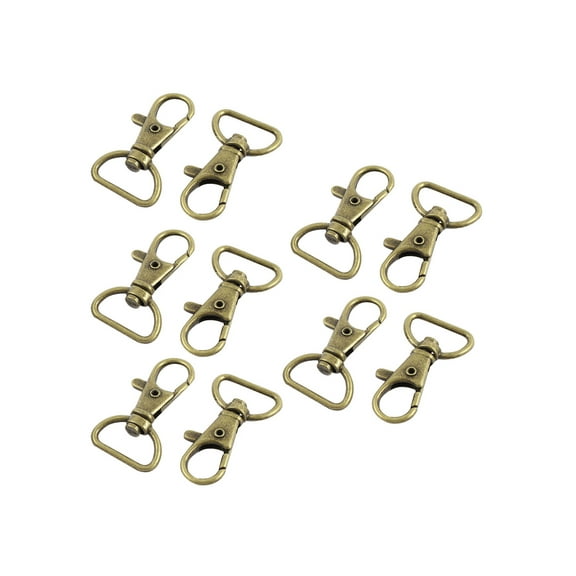 10 Pcs Bronze Tone Lobster Clasp Swivel Trigger Clips Key Ring Holder Keychain