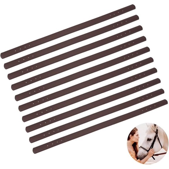 10 Pcs Brown Replacement Leather for Breakaway Halter 23.6 inch Smooth Replacement Imitation Leather Replacement Break Away Strap for Breakaway Halter 10pcs DIY