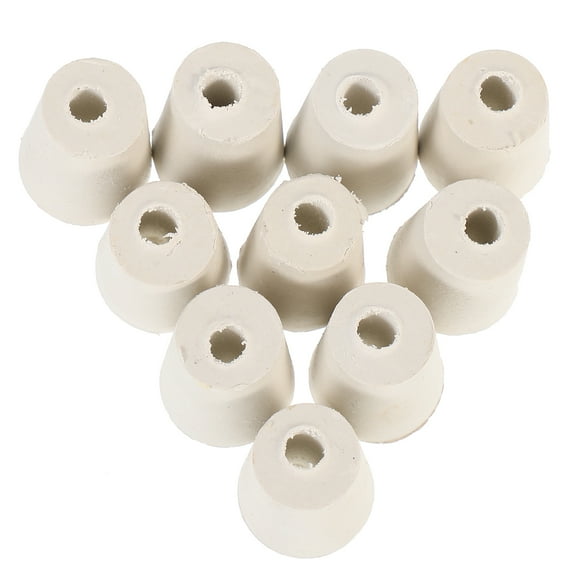 10 Pcs Bumpers Water Conical Bottle Stopper Tube Rubber Plug with Hole Stoppers for Laboratory Sealing Tools Cork