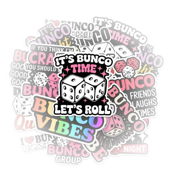 10 Pcs Bunco Stickers | Fun Bunco Game Vinyl Decal Pack of 10 | Bunco Vibes, Dice Game, Fun Night Decal