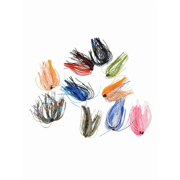 10 Pcs Bundles Silicone Jig Skirts For Bass Jigs And Spinnerbait Lures With Flexible Silicone Strands For Enhanced Swimming Action In Freshwater And Saltwater Fishing