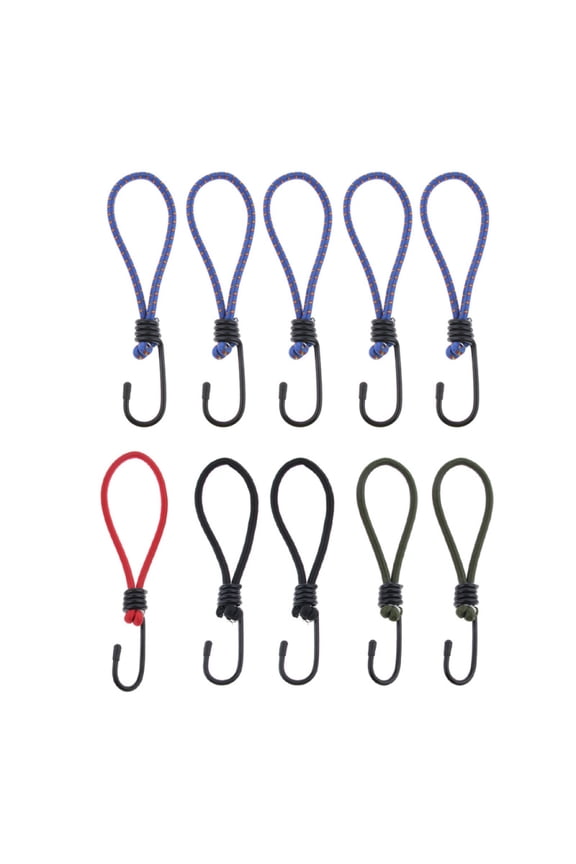 10 Pcs Bungee Hook Tie - Tarpaulin Elastic Stretch Cord Straps With Hook