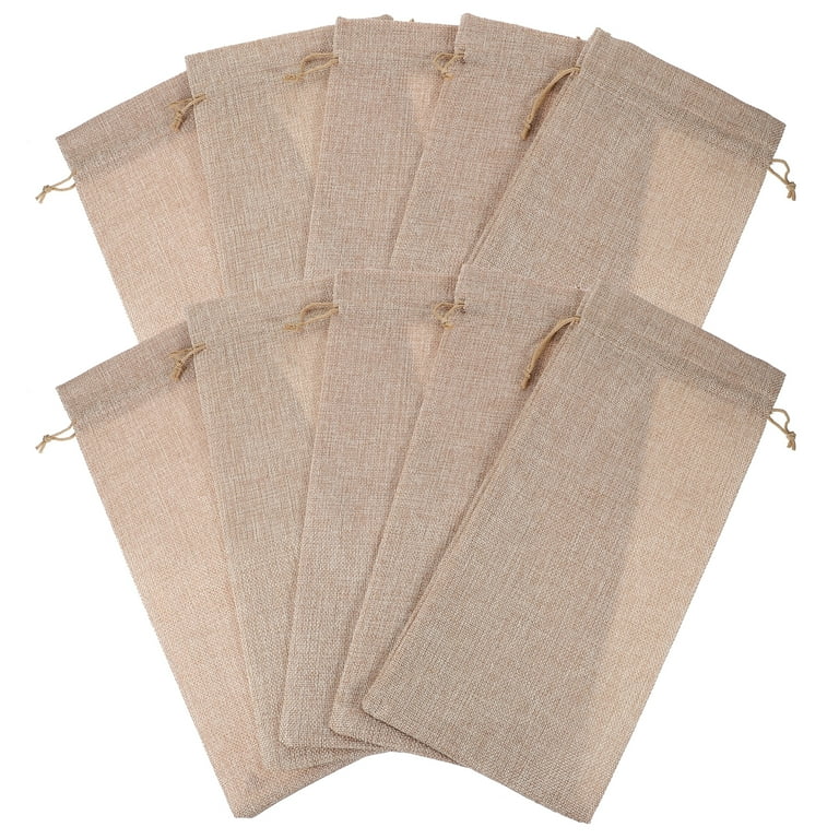 10 Pcs Burlap Bag Gift Bags Bulk Wine Pouches Gift Baggies Wine Bottle Carrying Pouch Wine Bag