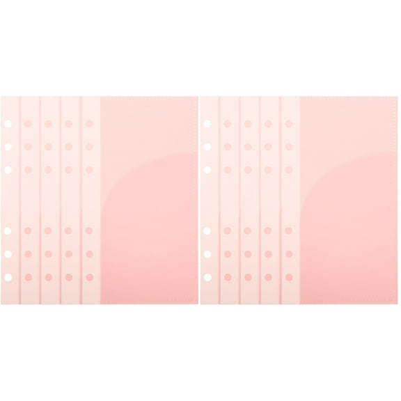 10 Pcs Bussiness Card Budget Bag Mini Binder Clips Pockets Book Refill Pink Pp