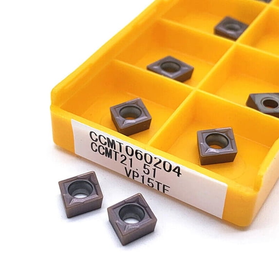 10 Pcs CCMT060204 VP15TF/UE6020/US735 Coated Metal Lathe Turning Carbide Inserts