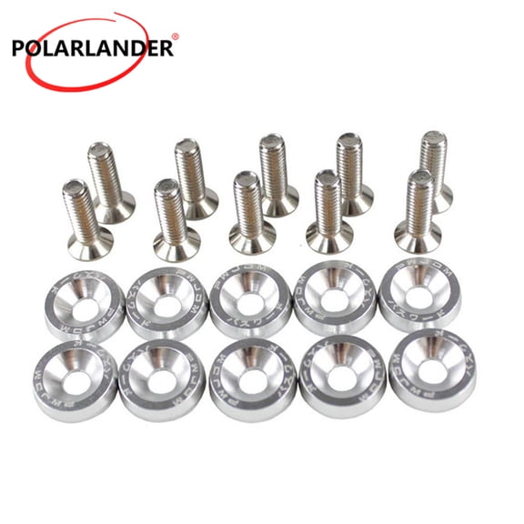 10 Pcs CNC Billet Aluminum Fender Washer Engine Bay Dress Up Kit Red Anodized  10mm Bolt Compatible Honda Engine Bay  Modifcation