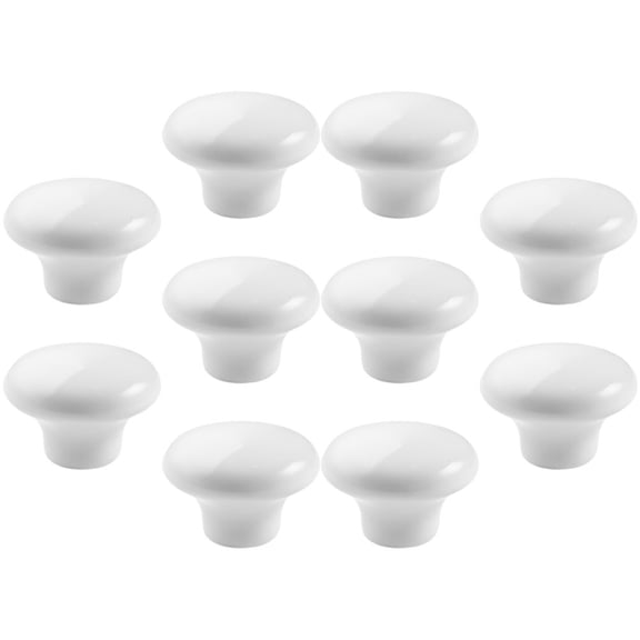 10 Pcs Cabinet Door Handle Ceramic (white) Pieces Round Single Hole Drawer Pull Dresser for Closet Knob Ceramics